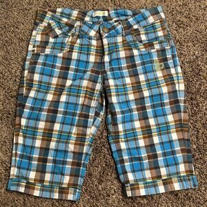 SOUTH POLE - WOMEN'S - LOW RISE PLAID COTTON SHORTS 90'S Y2K